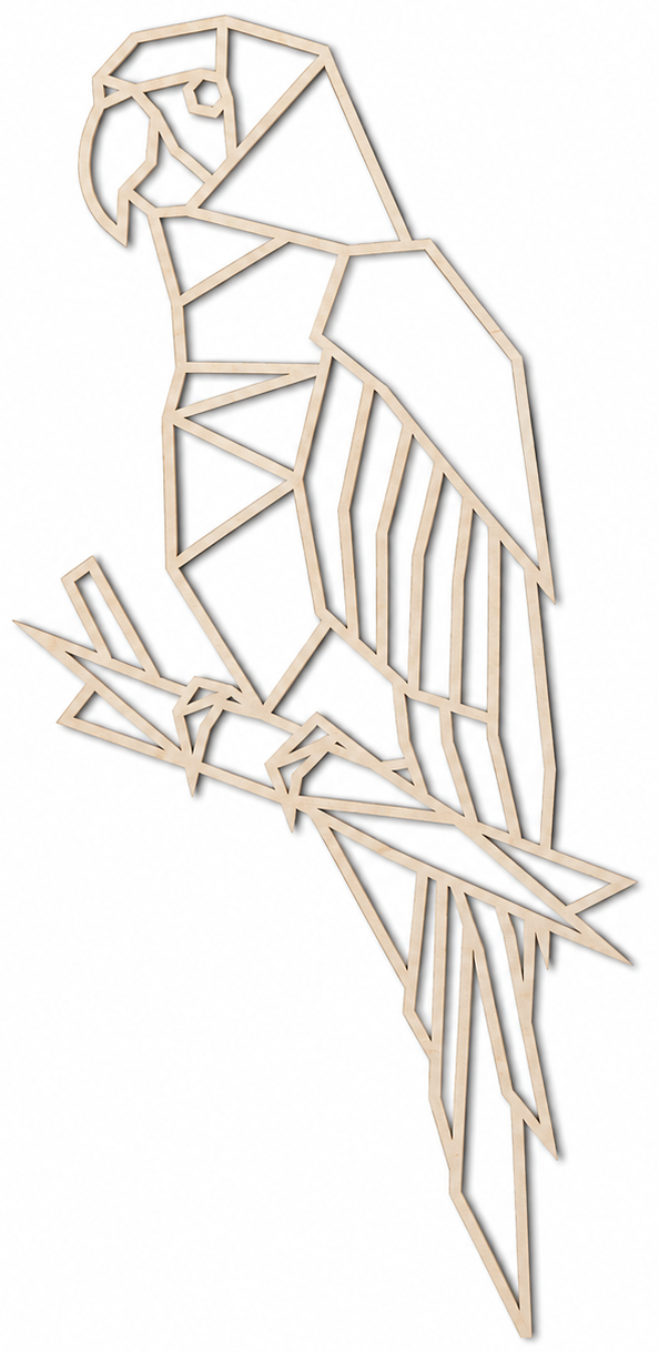 Decoración de pared de madera - Loro geométrico