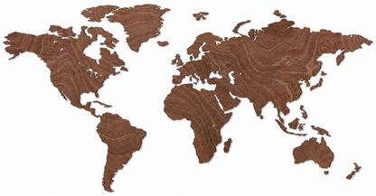Wooden world map