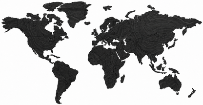 Wooden world map