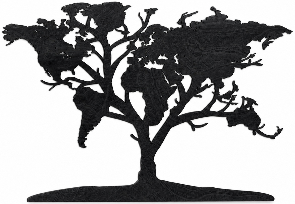 Wooden world map - World tree