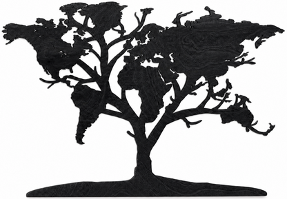 Wooden world map - World tree