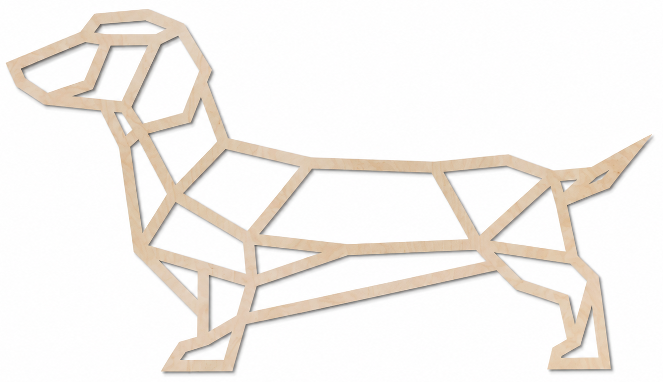 Wooden wall decoration - Geometric Wiener Dog / Sausage Dog / Dachshund