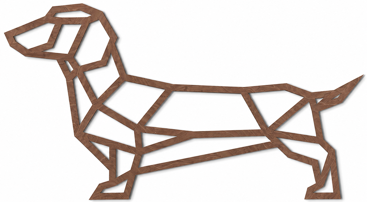 Wooden wall decoration - Geometric Wiener Dog / Sausage Dog / Dachshund