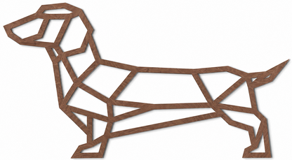 Wooden wall decoration - Geometric Wiener Dog / Sausage Dog / Dachshund