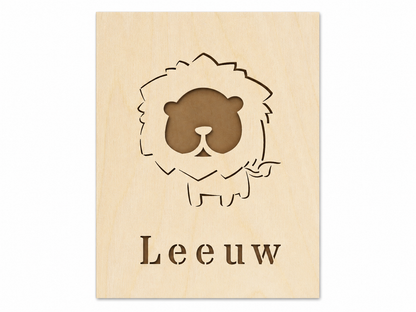 Wooden poster - Lion