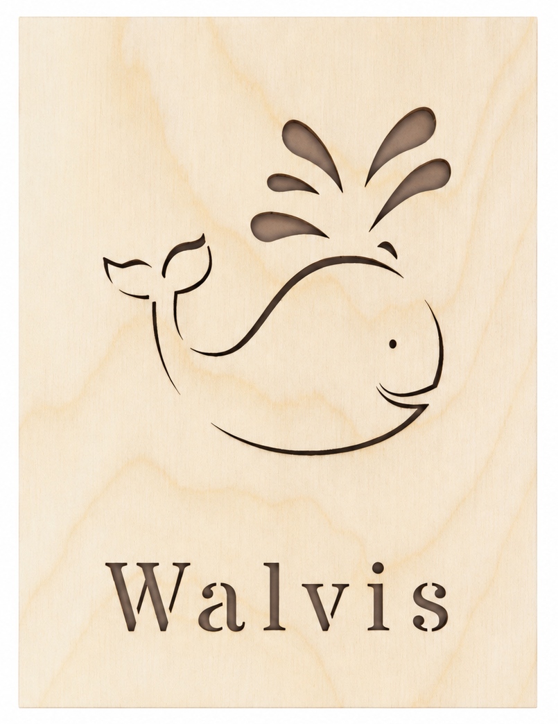 Affiche en bois - Baleine