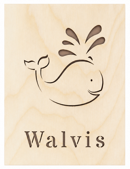 Affiche en bois - Baleine