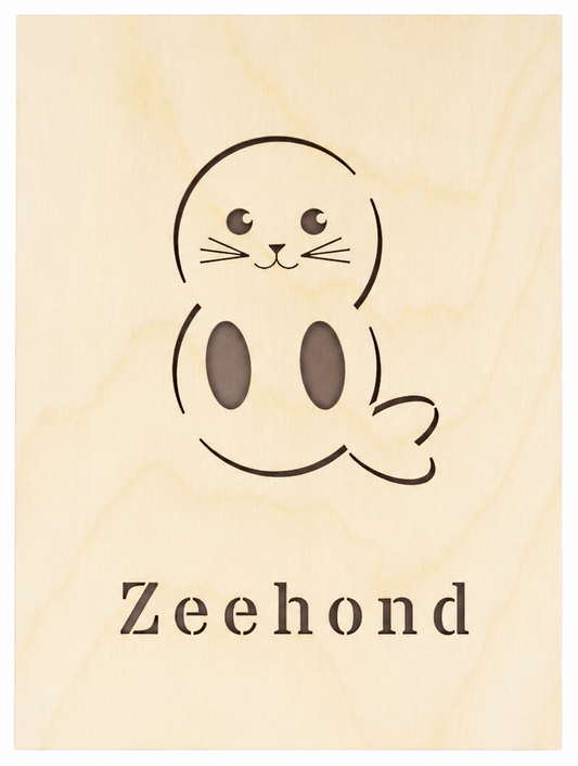 Houten poster - Zeehond