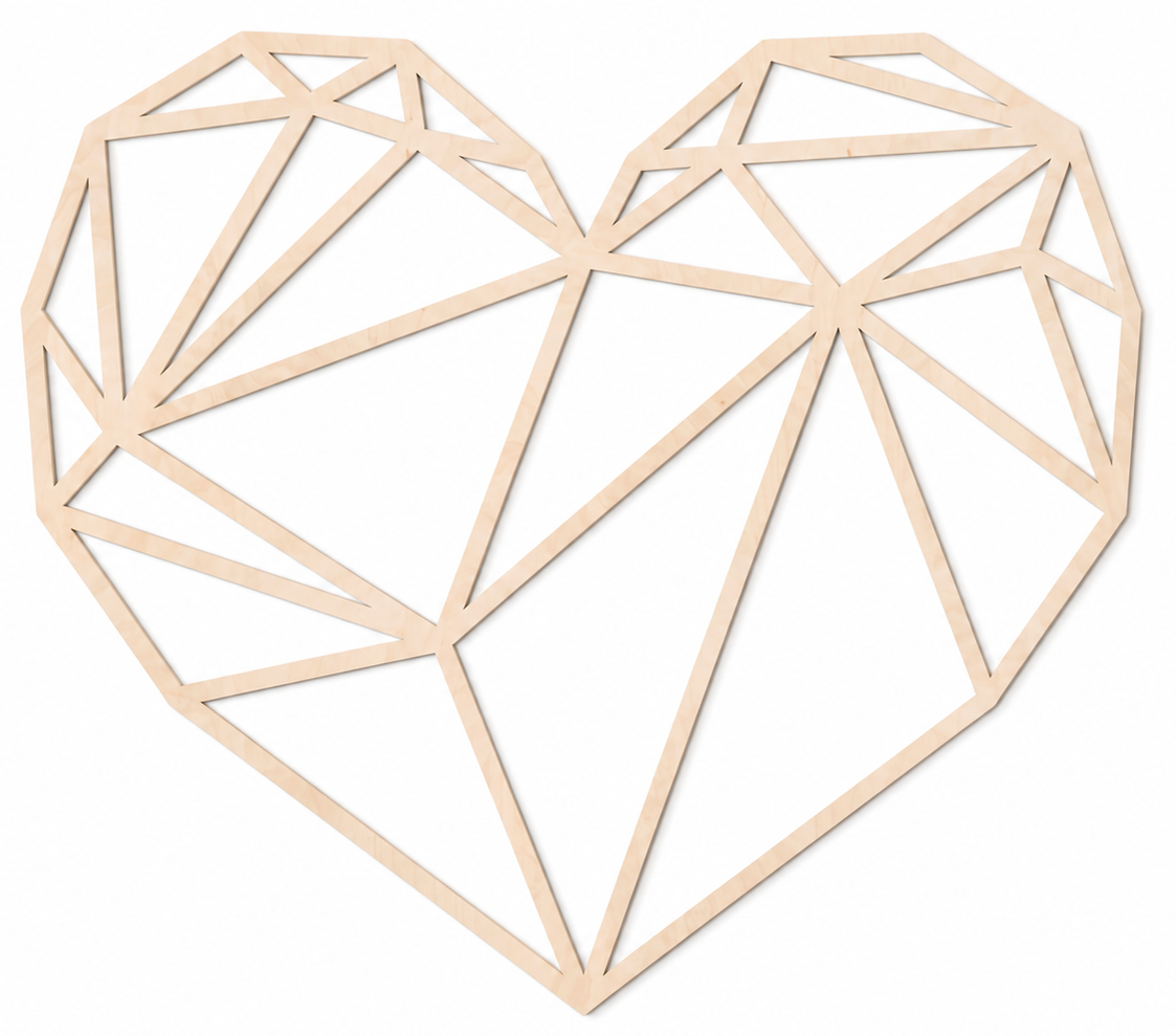 Decoración de pared de madera - Corazón geométrico