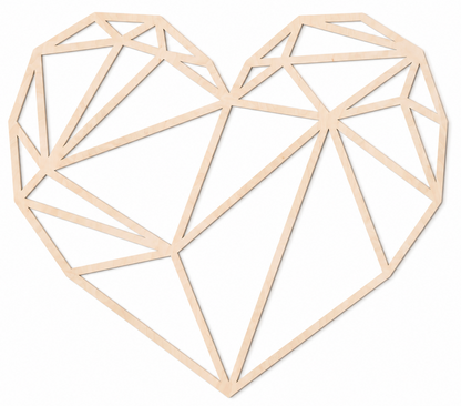 Decoración de pared de madera - Corazón geométrico