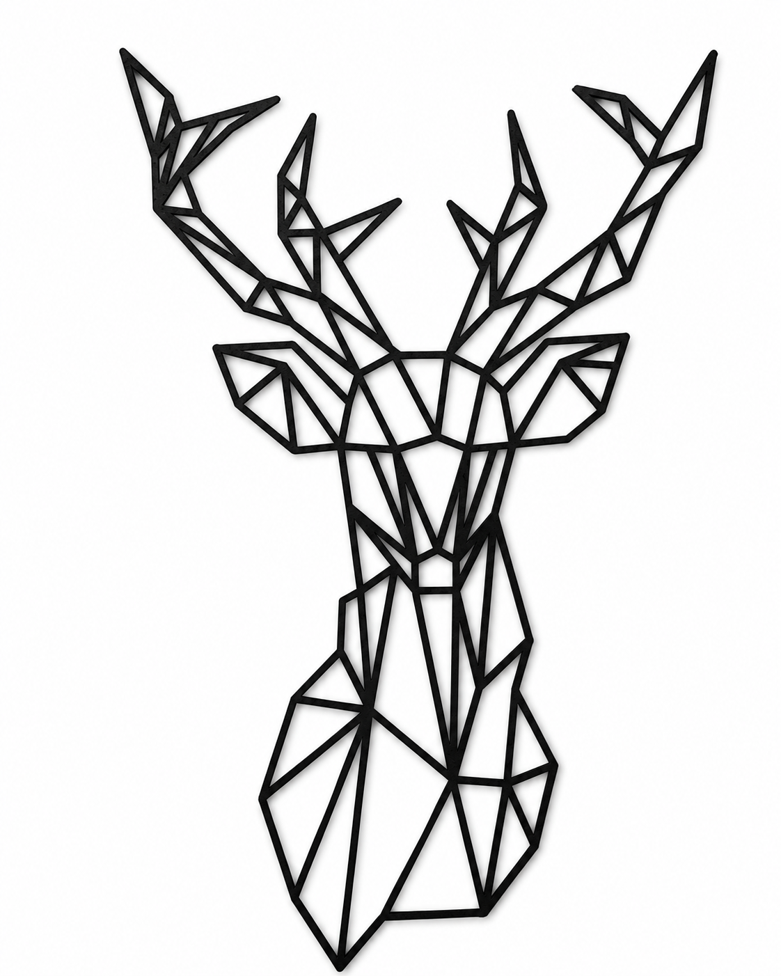 Wooden Wall Decor - Geometric Deer Head (Asymmetrical)