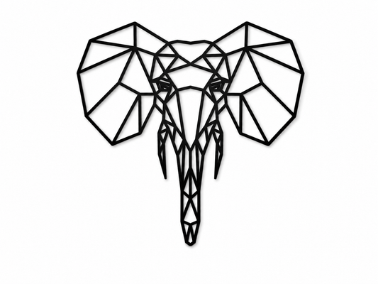 Wooden wall decoration - Geometric Elephant