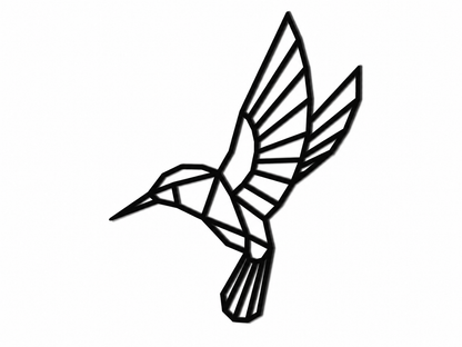 Wooden wall decoration - Geometric Hummingbird