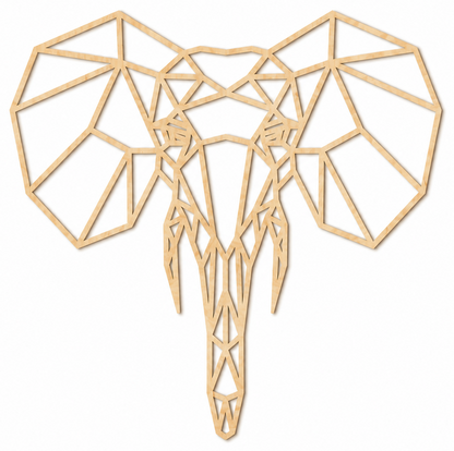 Houten wanddecoratie - Geometrische Olifant