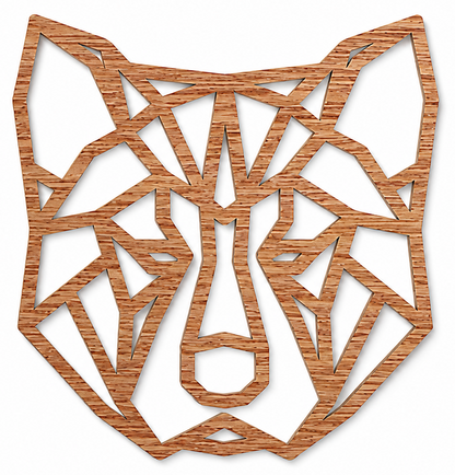 Houten wanddecoratie - Geometrische hond Akita Inu / Shiba