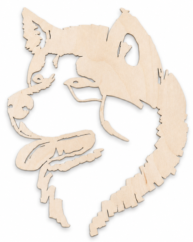 Houten wanddecoratie - Akita Inu / Shiba