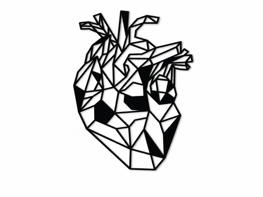 Wooden wall decoration - Geometric Anatomical Heart