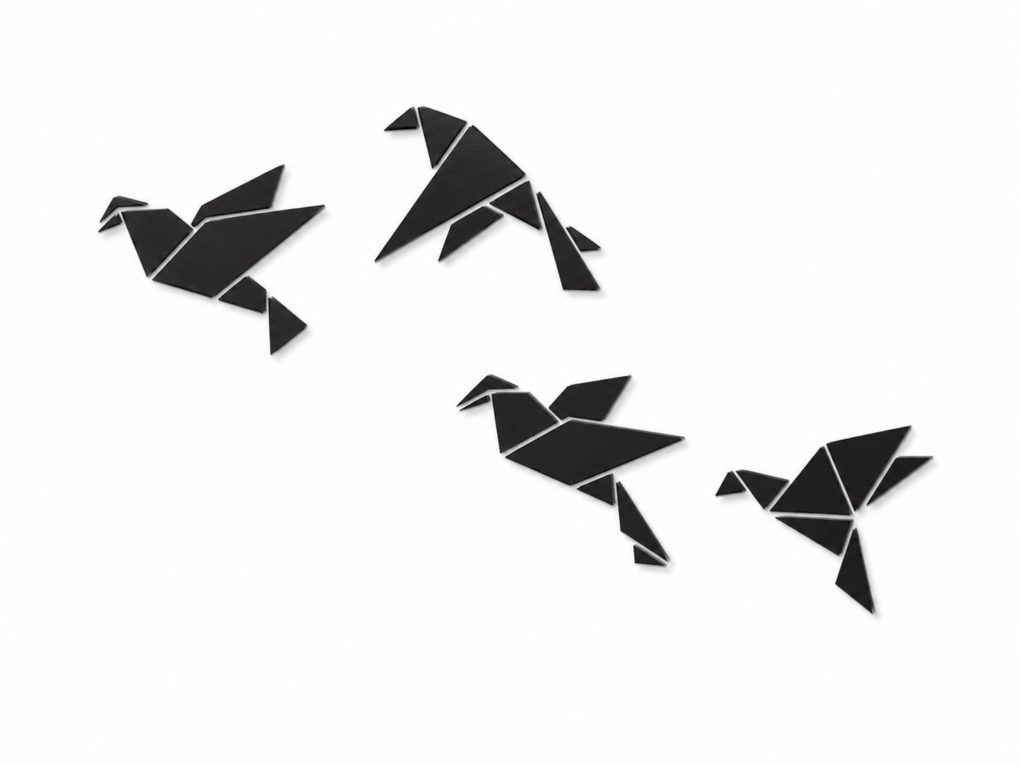 Wooden wall decoration - Origami Birds