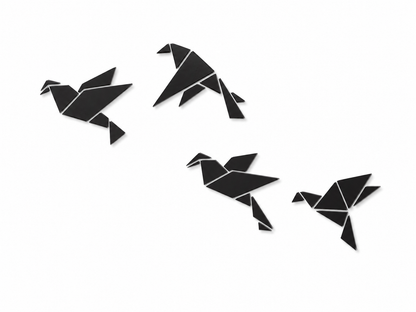 Wooden wall decoration - Origami Birds