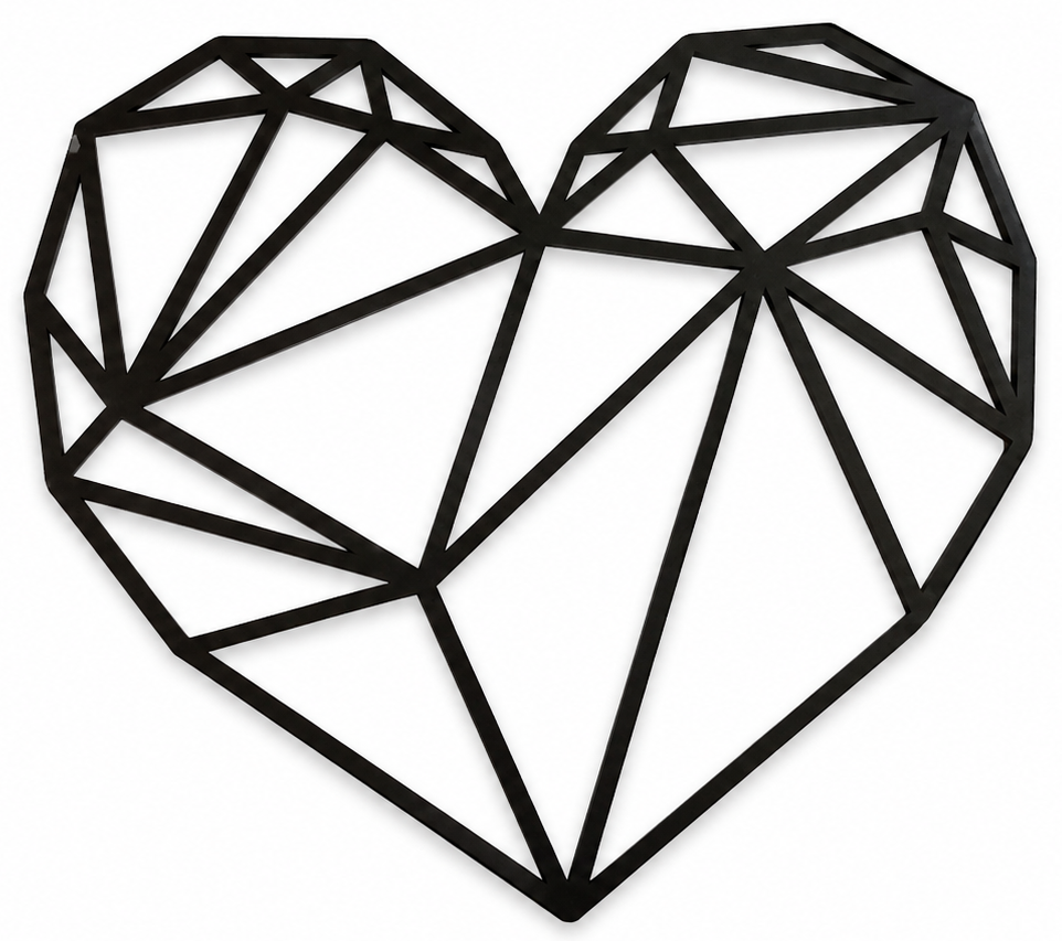 Decoración de pared de madera - Corazón geométrico