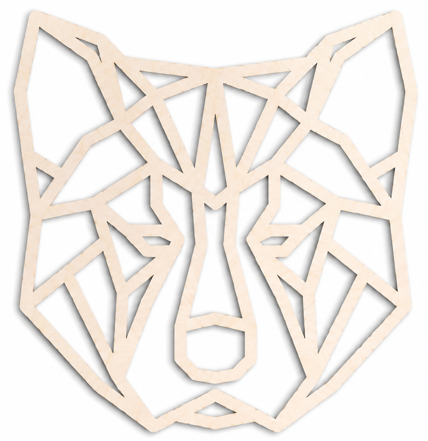 Houten wanddecoratie - Geometrische hond Akita Inu / Shiba