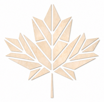 Décoration murale en bois - Feuille d'érable en origami