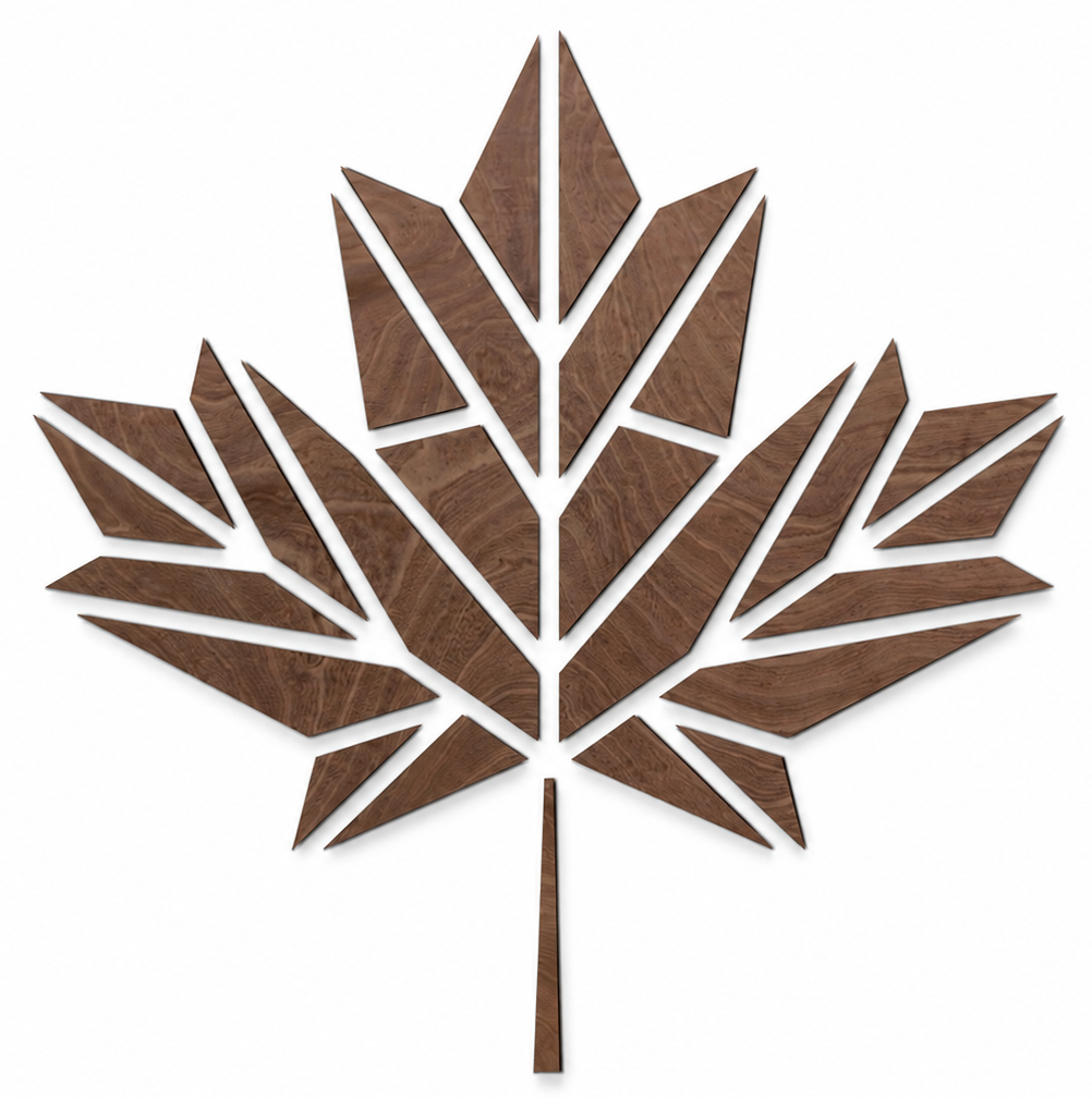 Décoration murale en bois - Feuille d'érable en origami