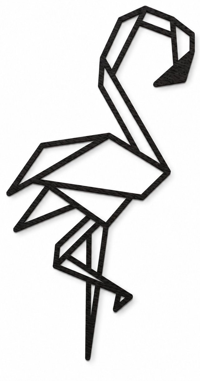 Houten wanddecoratie - Geometrische Flamingo