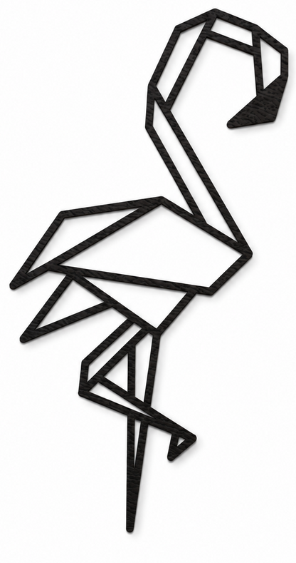 Houten wanddecoratie - Geometrische Flamingo