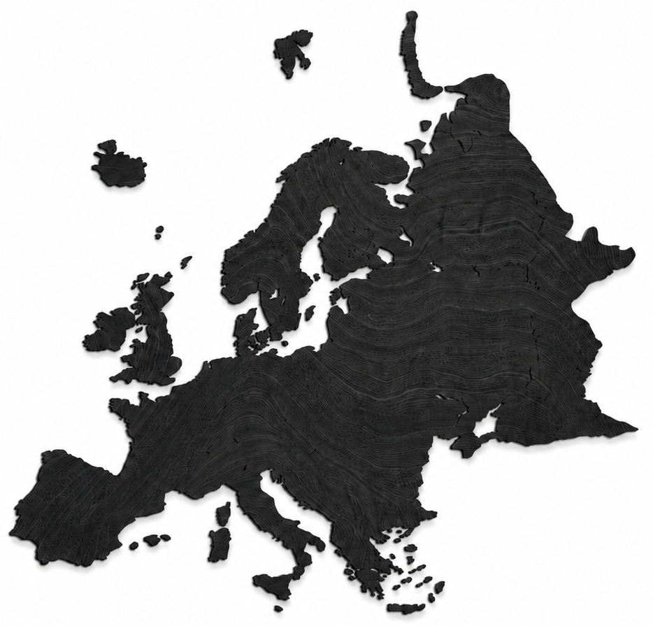 Wooden map of Europe
