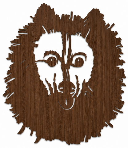 Houten wandddecoratie - Keeshond