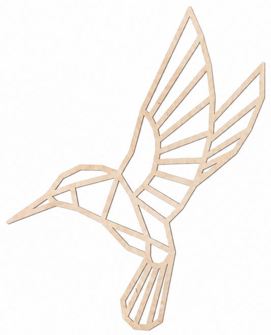 Wooden wall decoration - Geometric Hummingbird