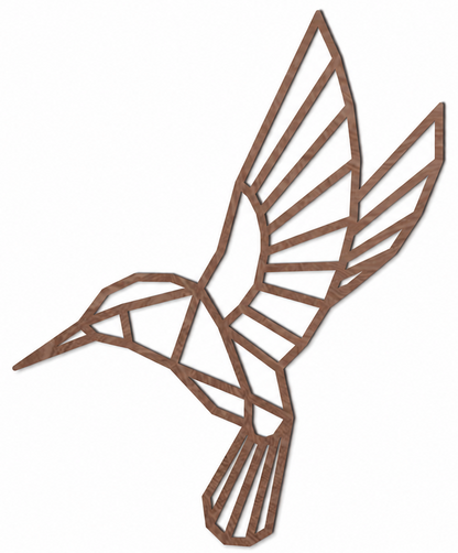 Decoración de pared de madera - Colibrí Geométrico