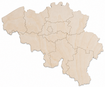 Wooden map - Belgium