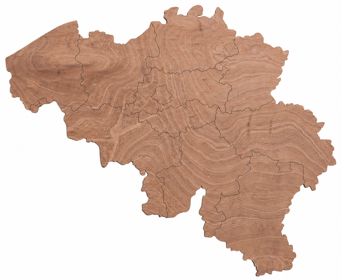 Wooden map - Belgium
