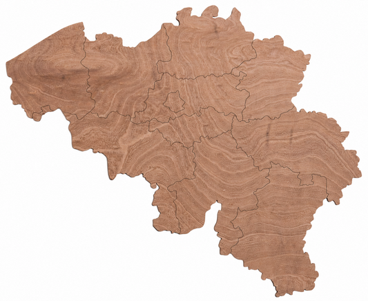 Wooden map - Belgium