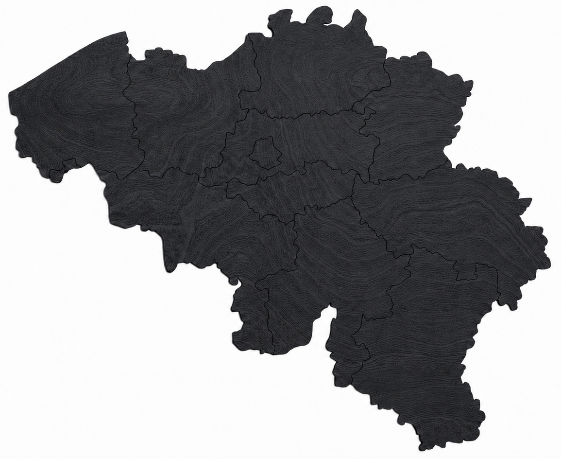 Wooden map - Belgium