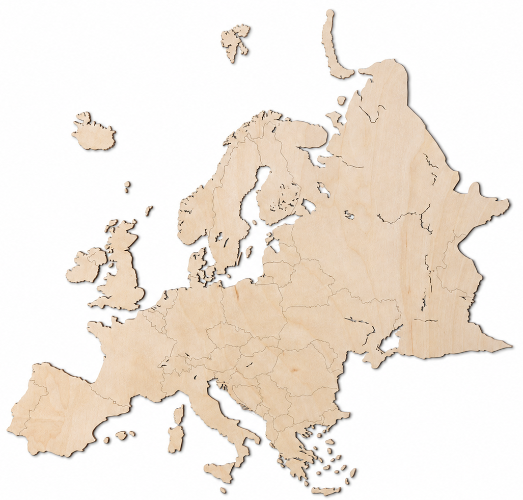 Wooden map of Europe