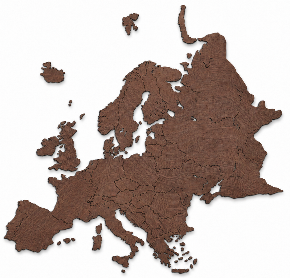 Wooden map of Europe