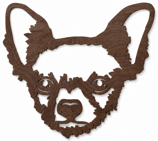 Houten wanddecoratie - Chihuahua