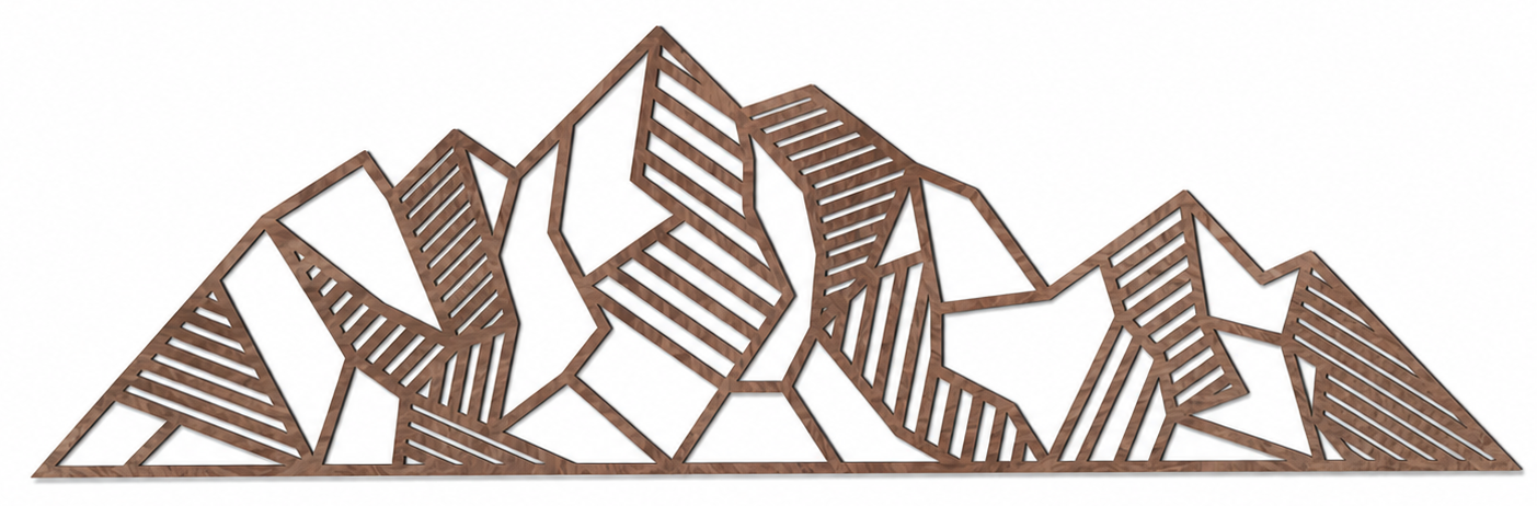 Decoración de pared de madera - Montañas geométricas