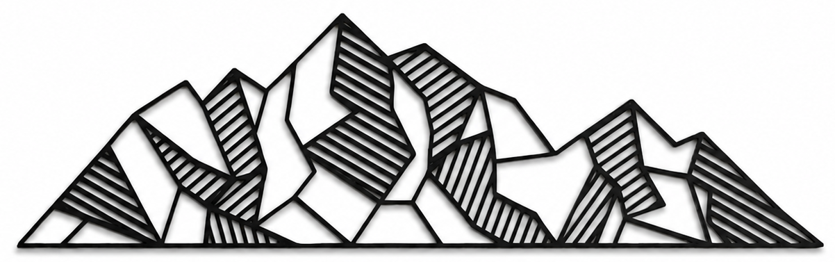 Decoración de pared de madera - Montañas geométricas