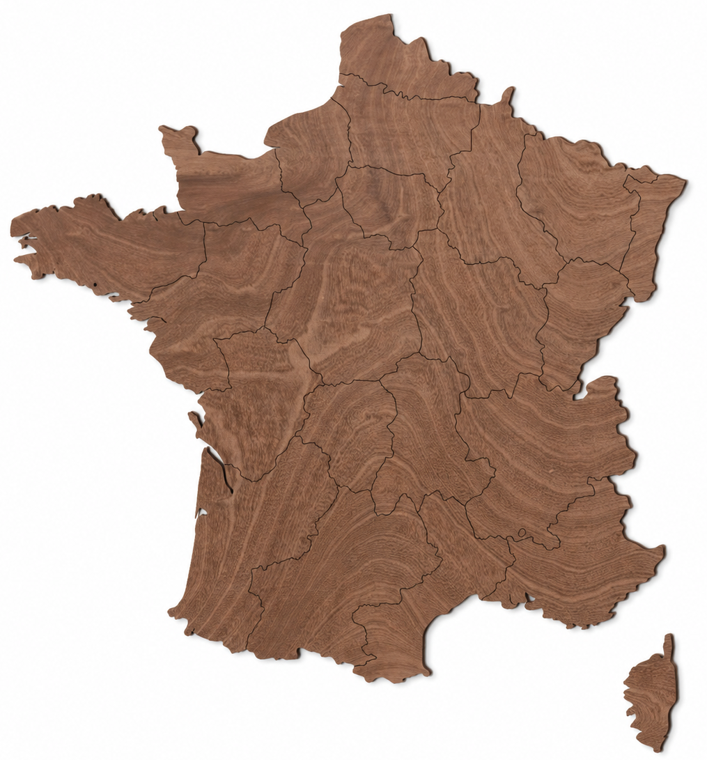 Wooden map - France