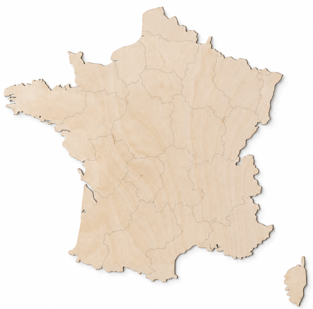 Wooden map - France