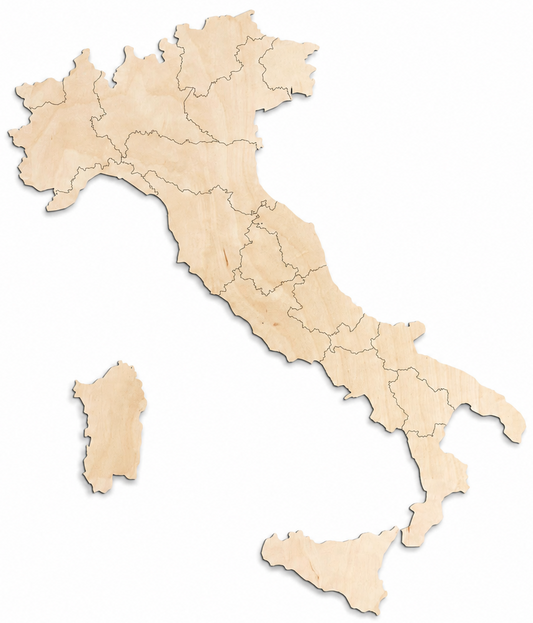 Wooden map - Italy