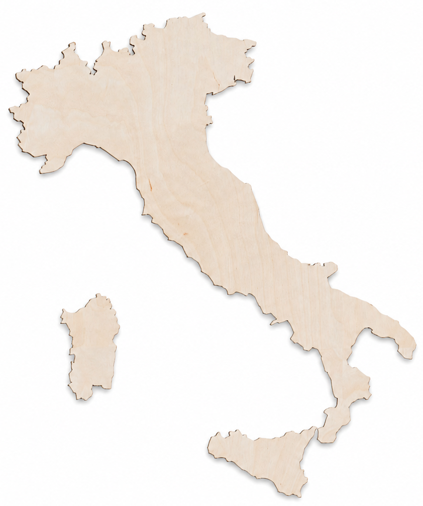 Wooden map - Italy