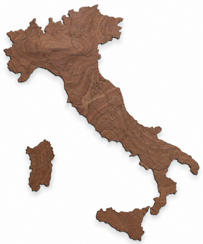 Wooden map - Italy