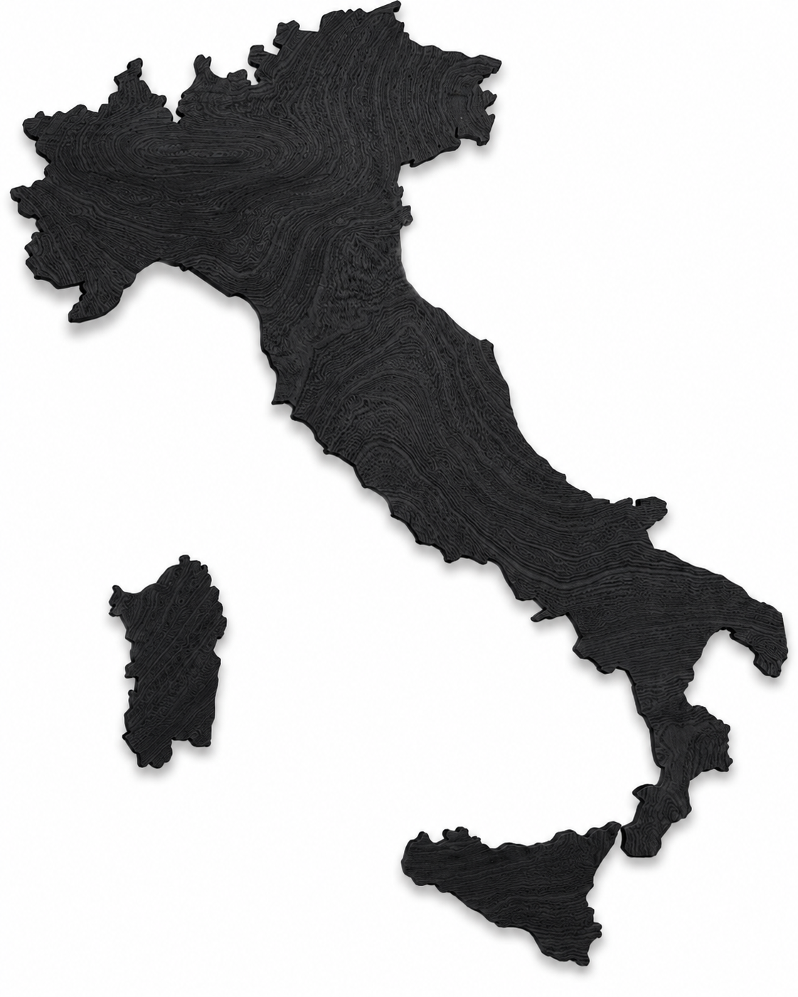Wooden map - Italy