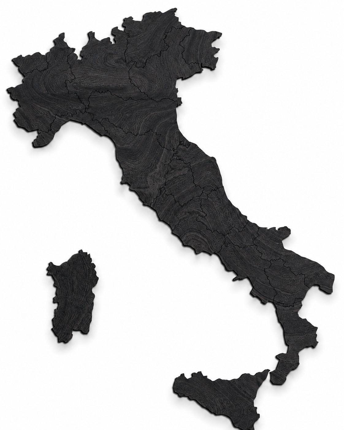 Wooden map - Italy