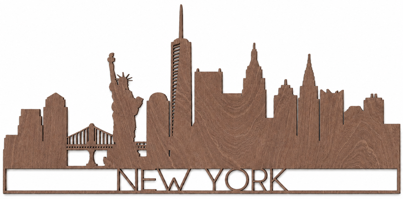 Wooden Wall Decoration - New York Skyline